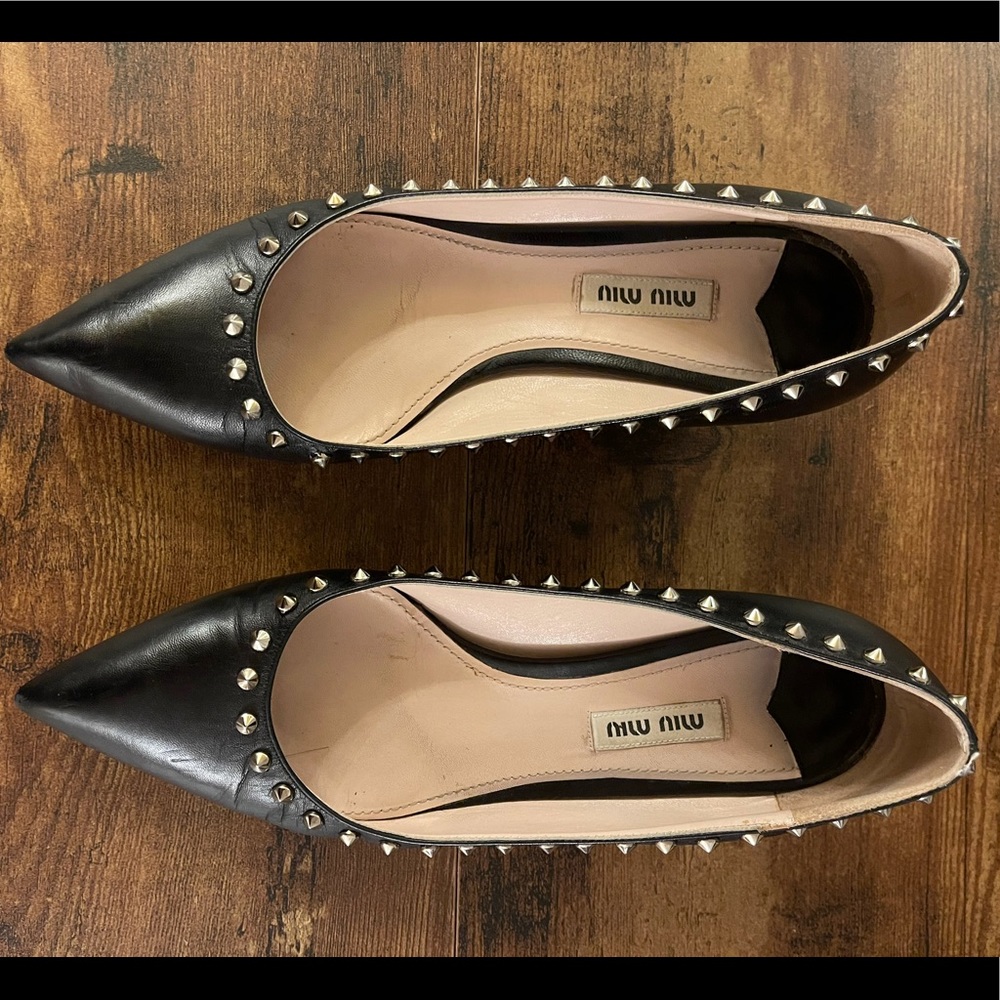 MIU MIU Studded Kitten Heel